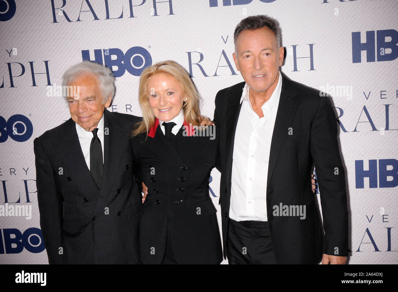New York, United States. 23rd Oct, 2019. (L-R) Ralph Lauren, Ricky Lauren  and Bruce Springsteen attend(s) the VERY RALPH film premiere held at the  Metropolitan Museum of Art in New York City.