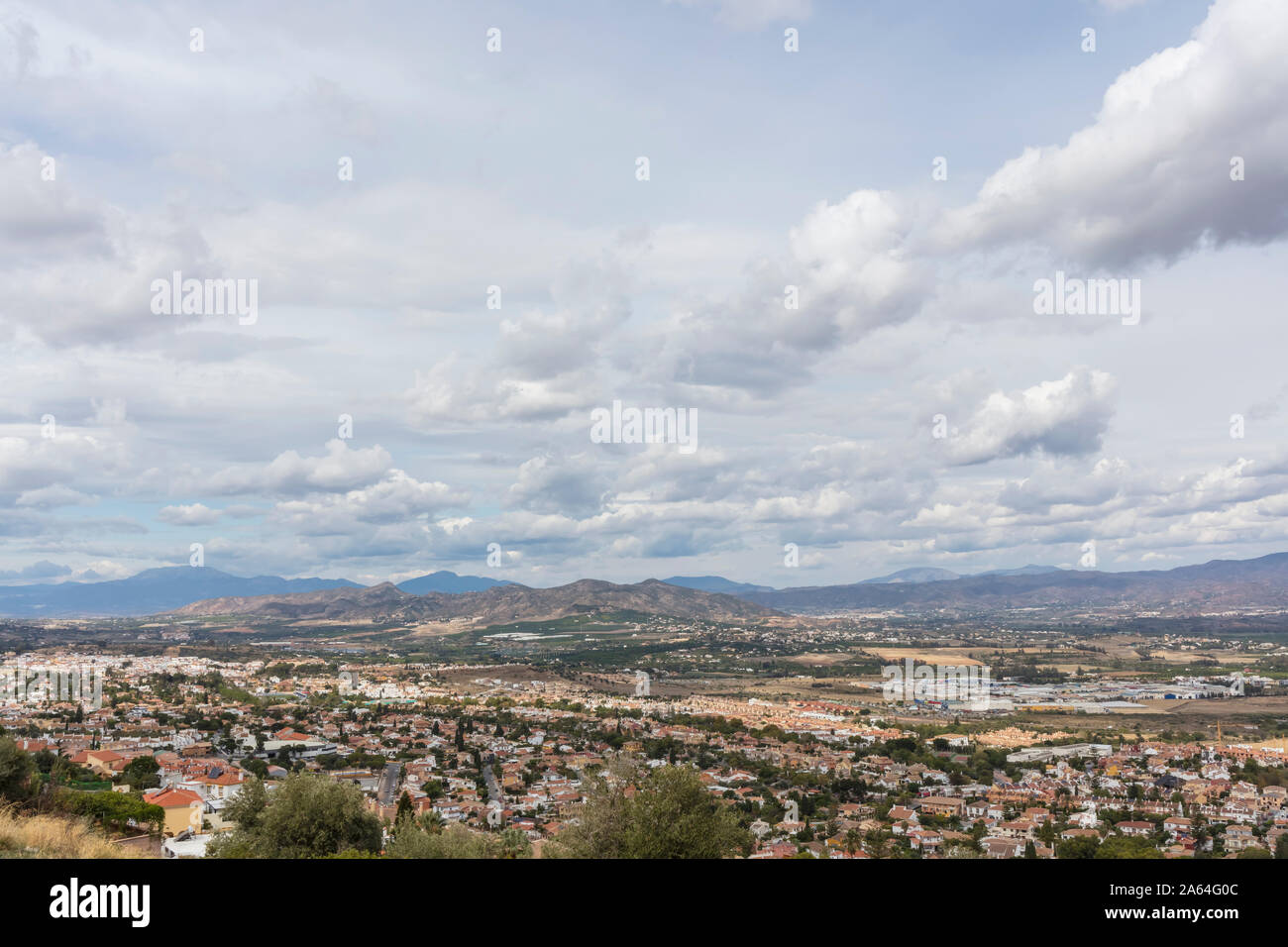 Panorama of Alhaurin de la Torre and its landscape in Malaga, Andalusia, Spain Stock Photo