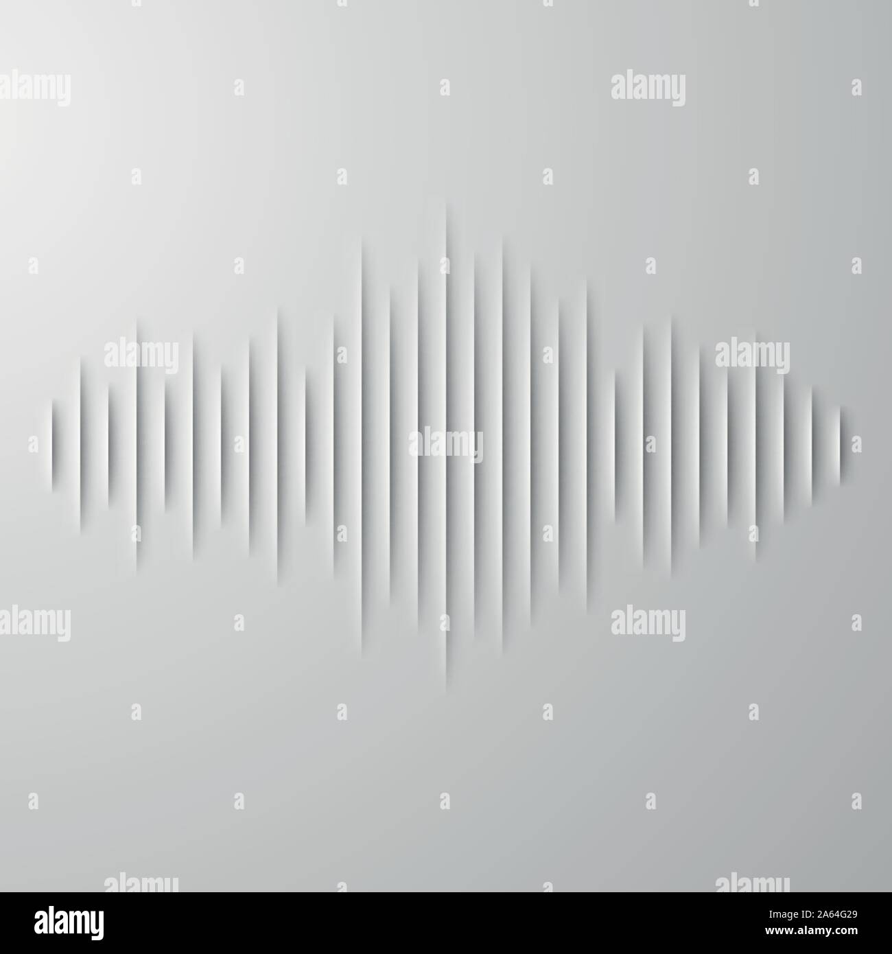 Paper sound waveform with shadow Stock Vector