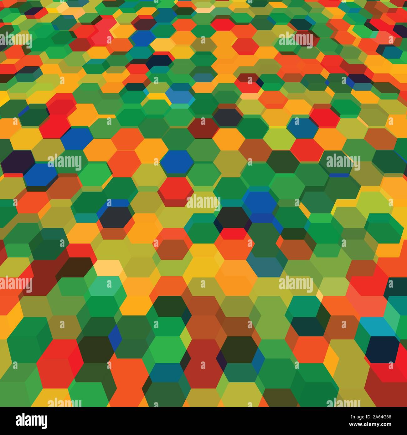 Abstract background with colorful hex polygons Stock Vector