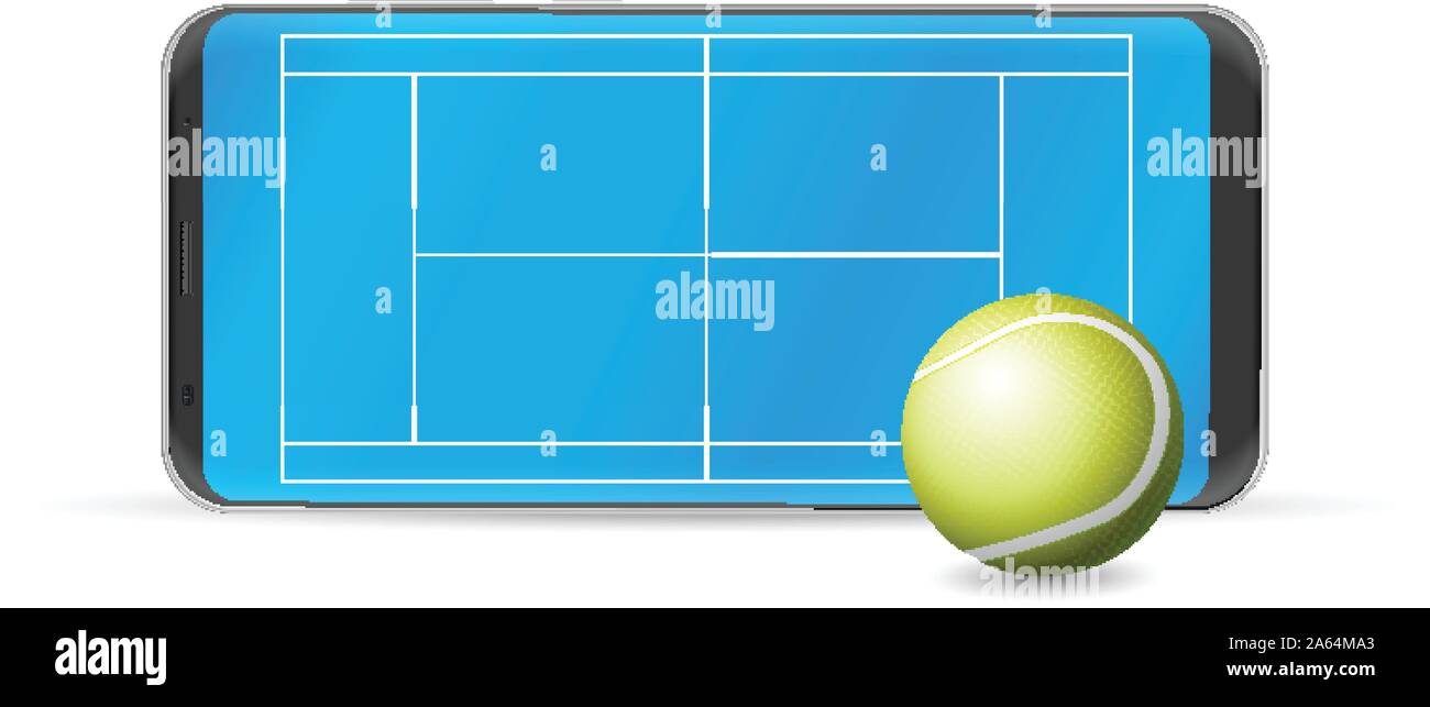 Smart phone tennis on a white background. Stock Vector