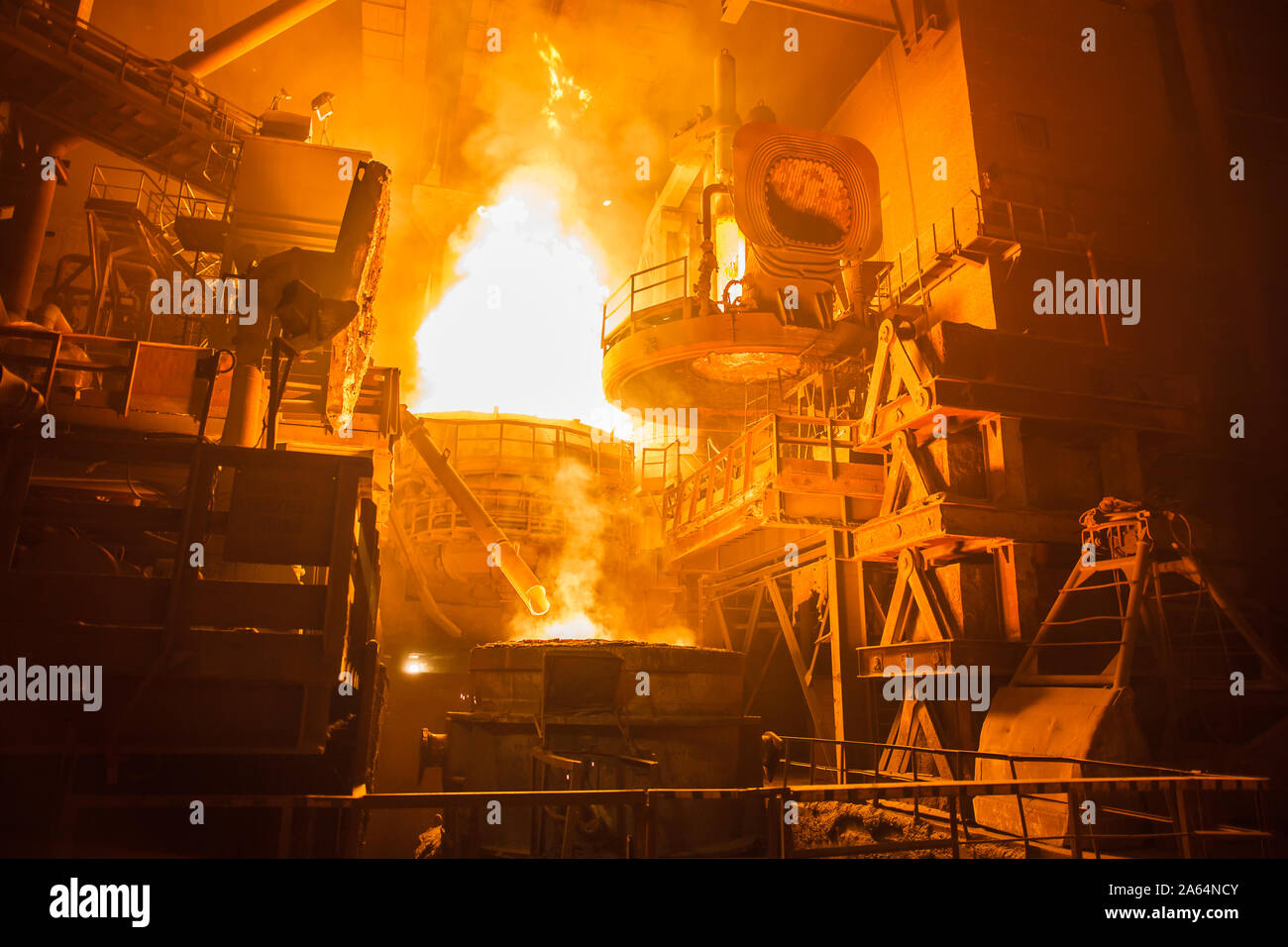steel production in electric furnaces Stock Photo - Alamy