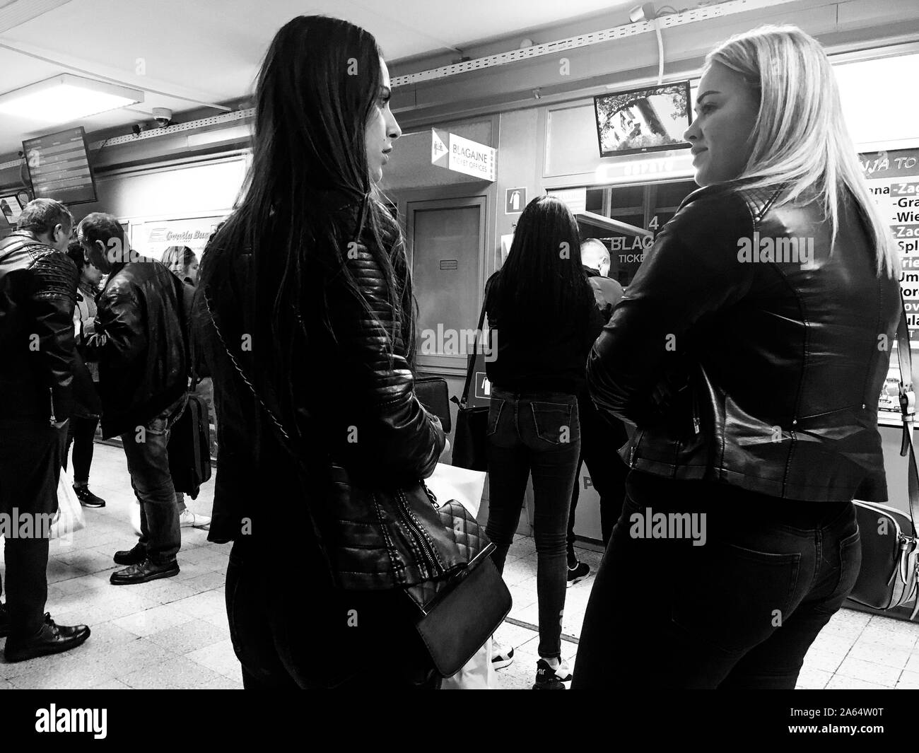 Bus Terminal Bus Station Black And White Stock Photos Images Alamy