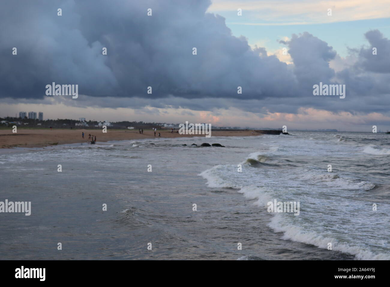 Empty tropical beach background. Horizon with sky and white sand Stock ...