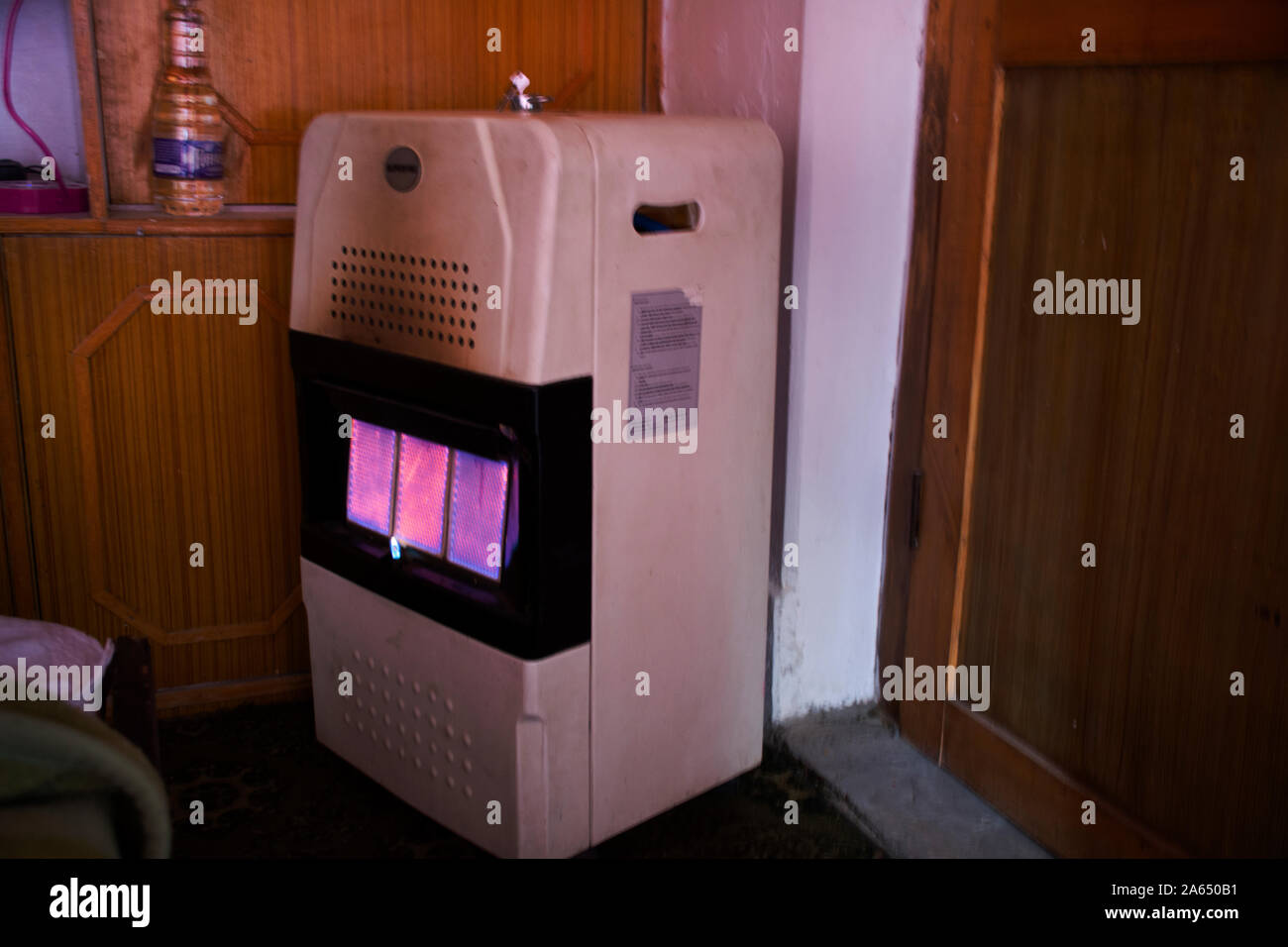 Gas oil heater in sleeping room of resort hotel in Hunder of Hunder