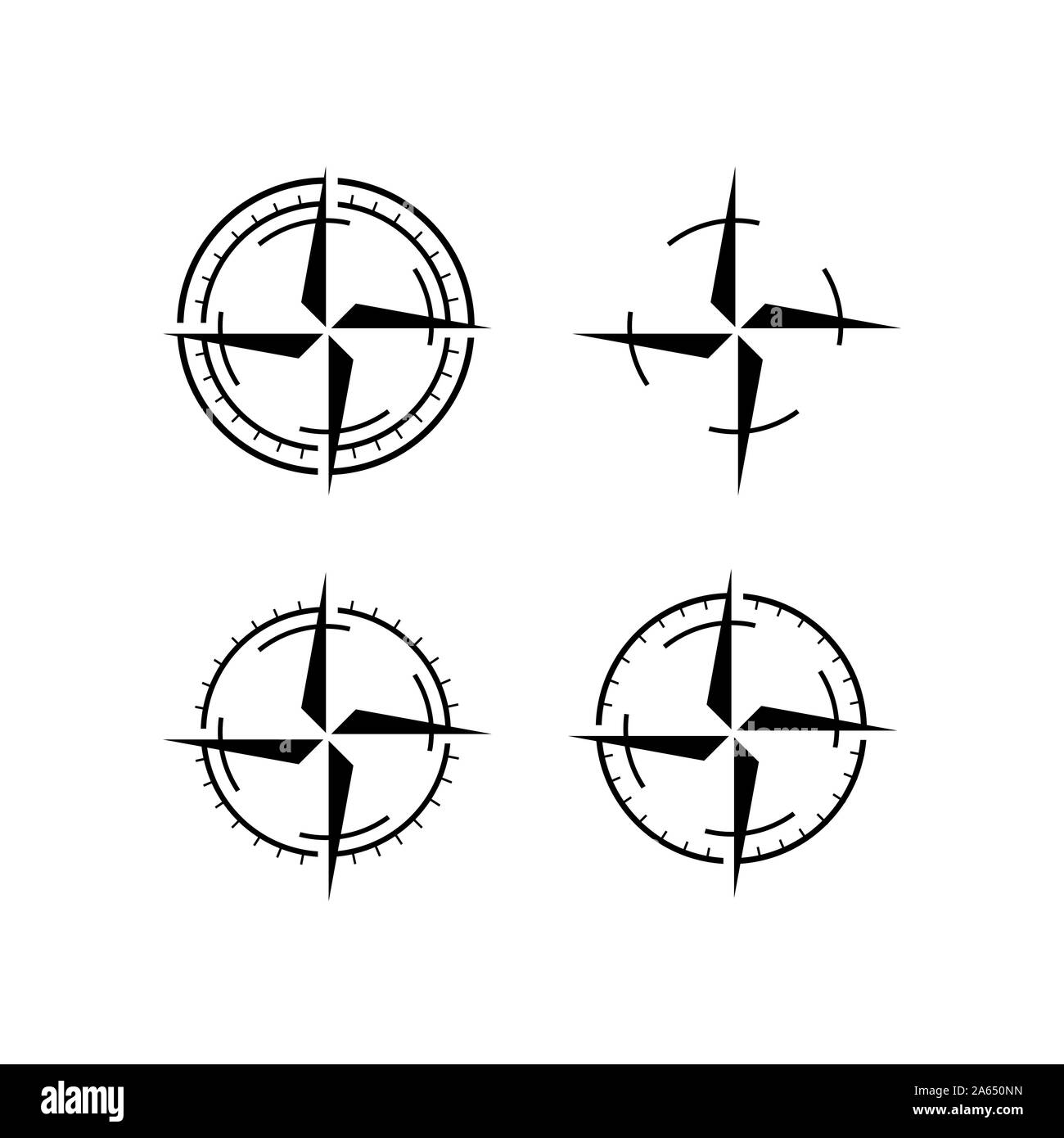 set of new simple compass logo design vector illustration inspiration Stock Vector