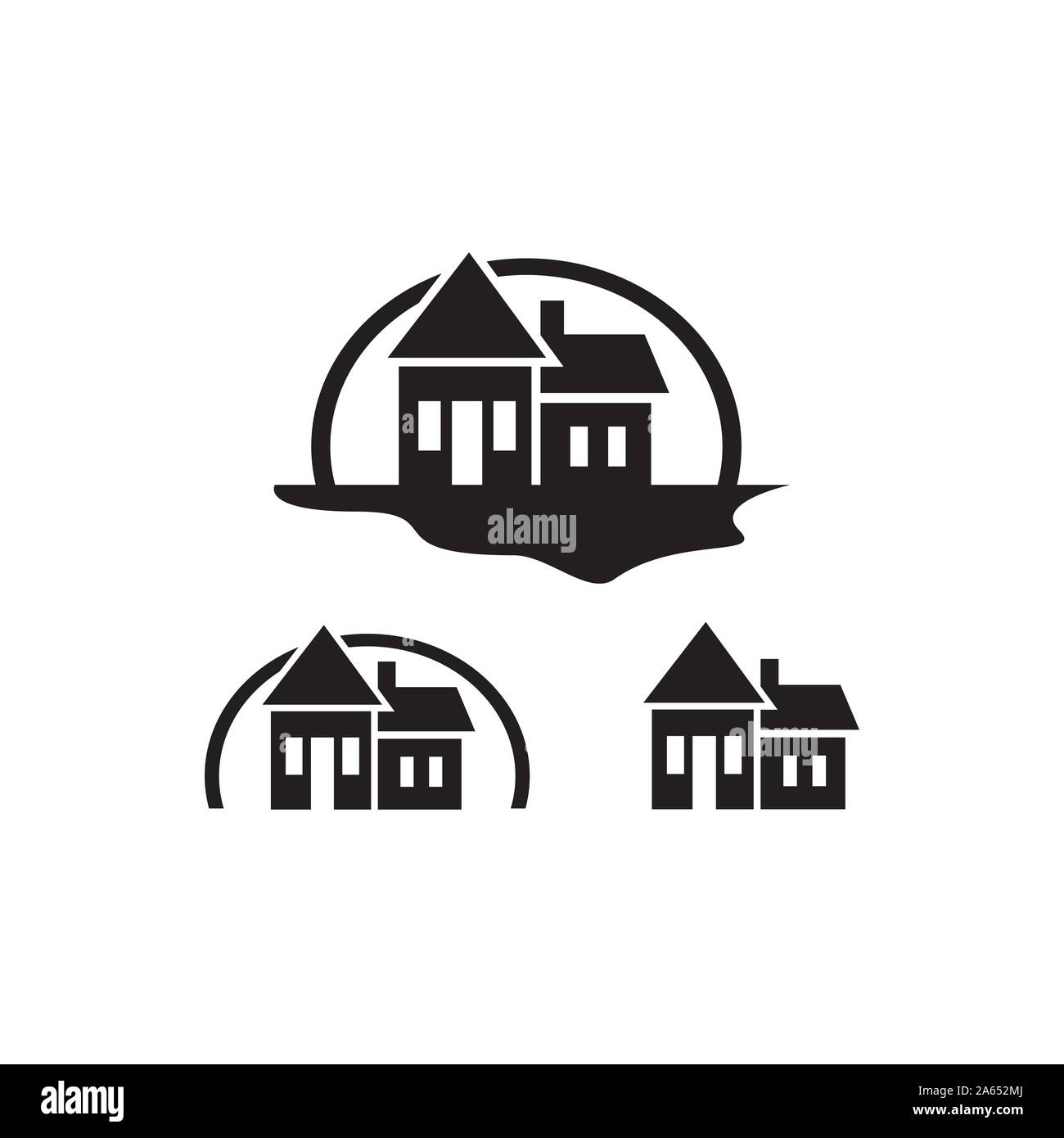 set of simple black home logo vector design concept Stock Vector