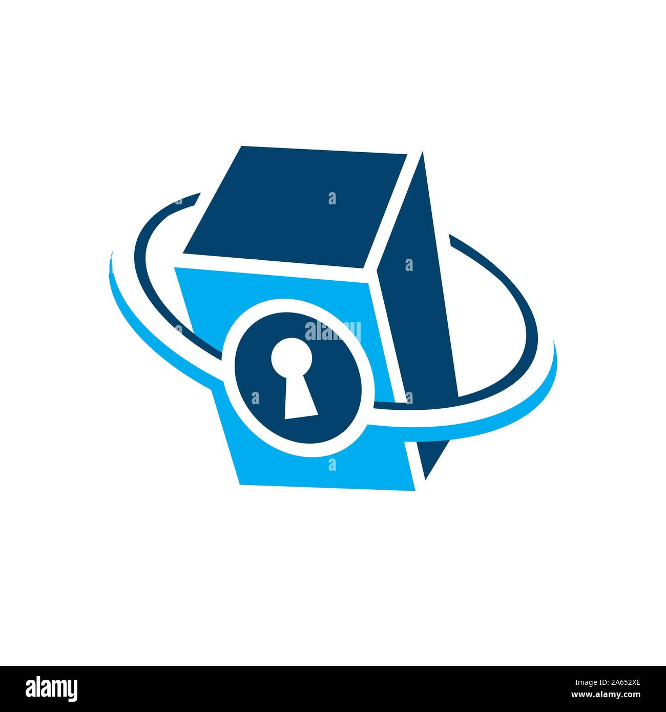 creative vault logo design vector safe deposit protection icon symbol Stock Vector