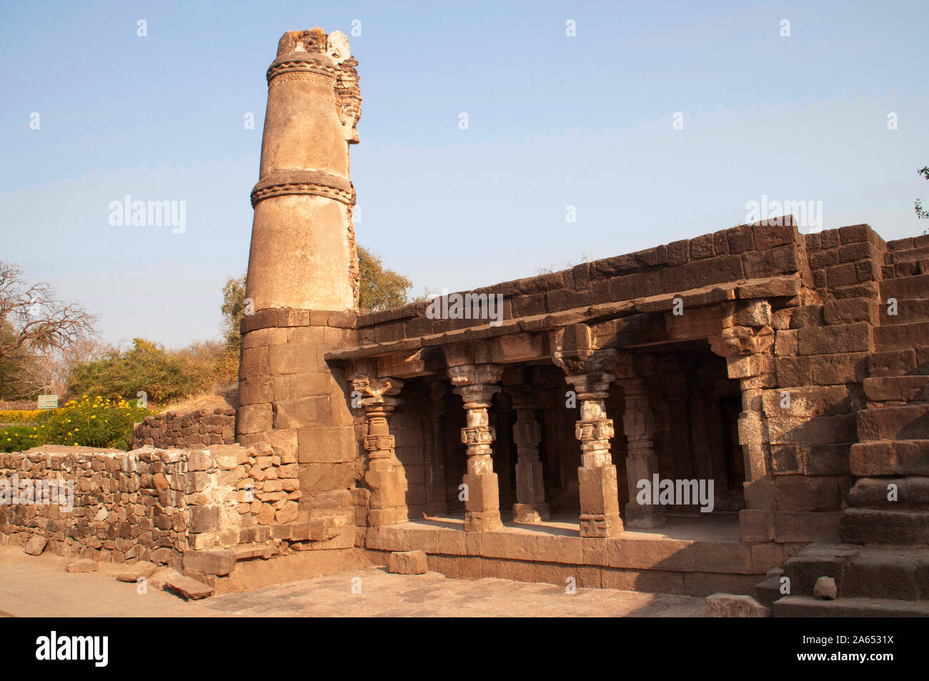 Daulatabad fort, inside building structure, in Aurangabad district, Maharashtra Stock Photo