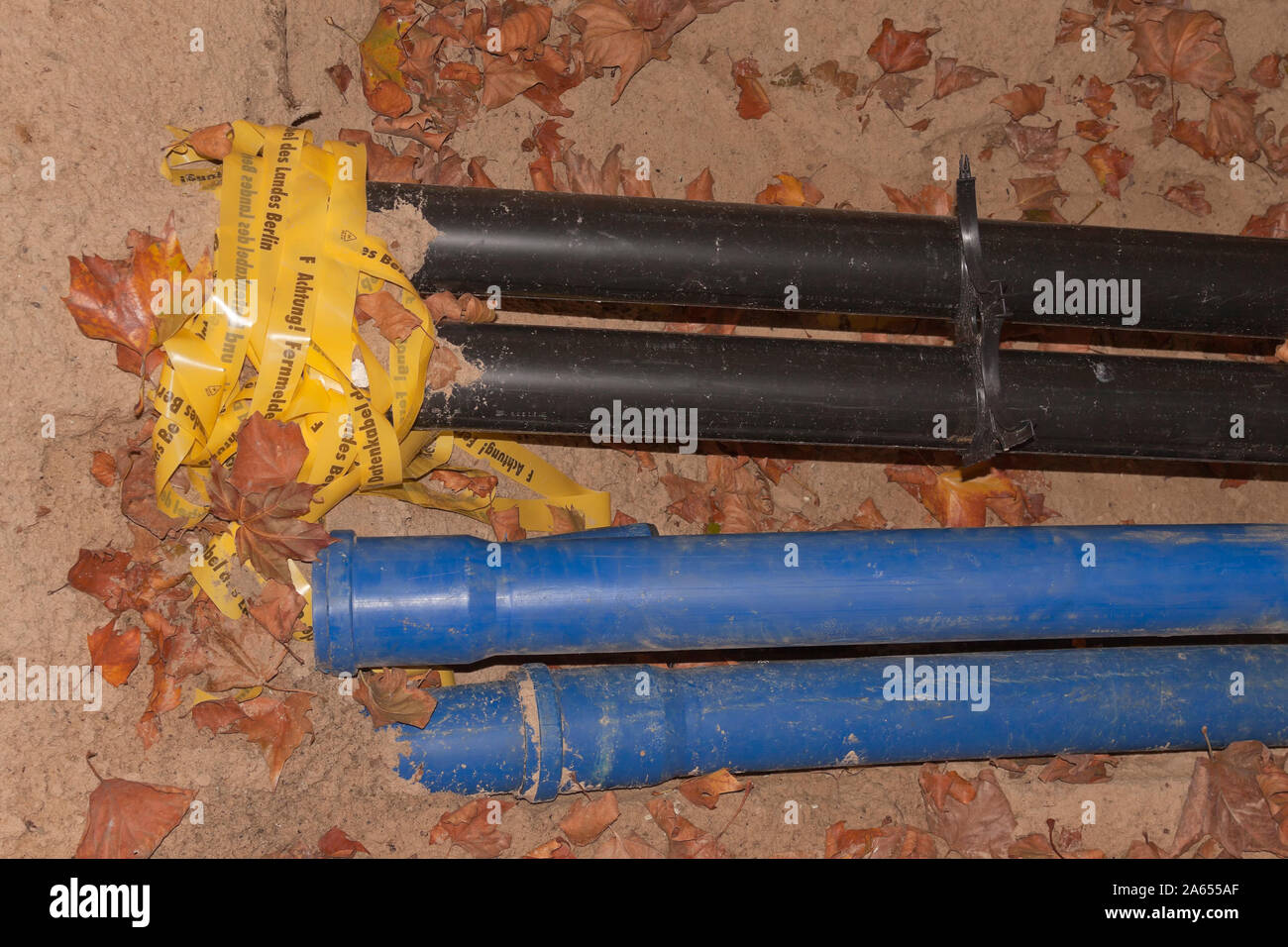 New power cables and fiber through Vattenfall in Berlin Stock Photo Alamy