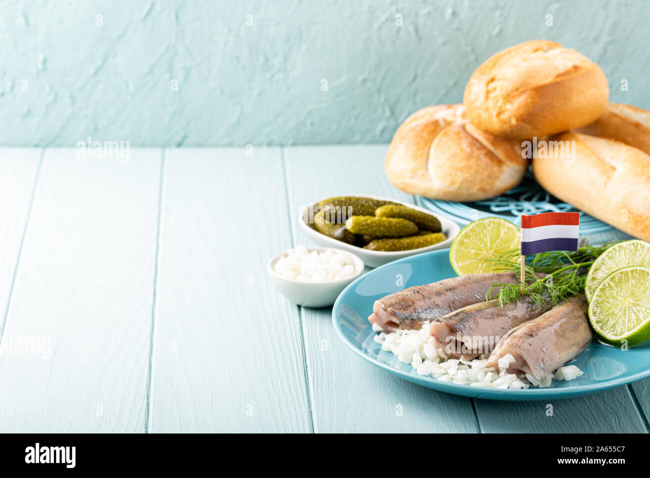 Traditional dutch food herring fish Stock Photo Alamy