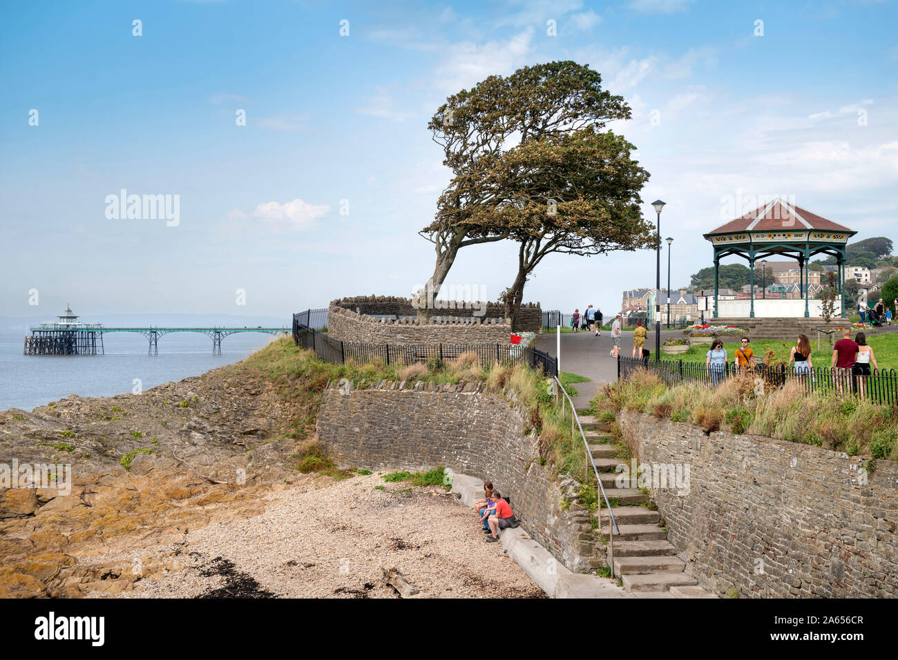 The seaside town of Clevedon in North Somerset, UK Stock Photo