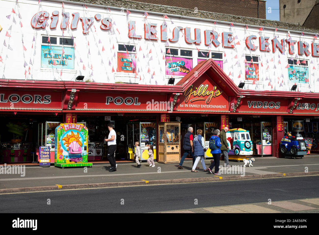Gilly's Leisure Centre and Arcade with Slot Machines and Amusements in Scarborough North Yorkshire England United Kingdom UK Stock Photo