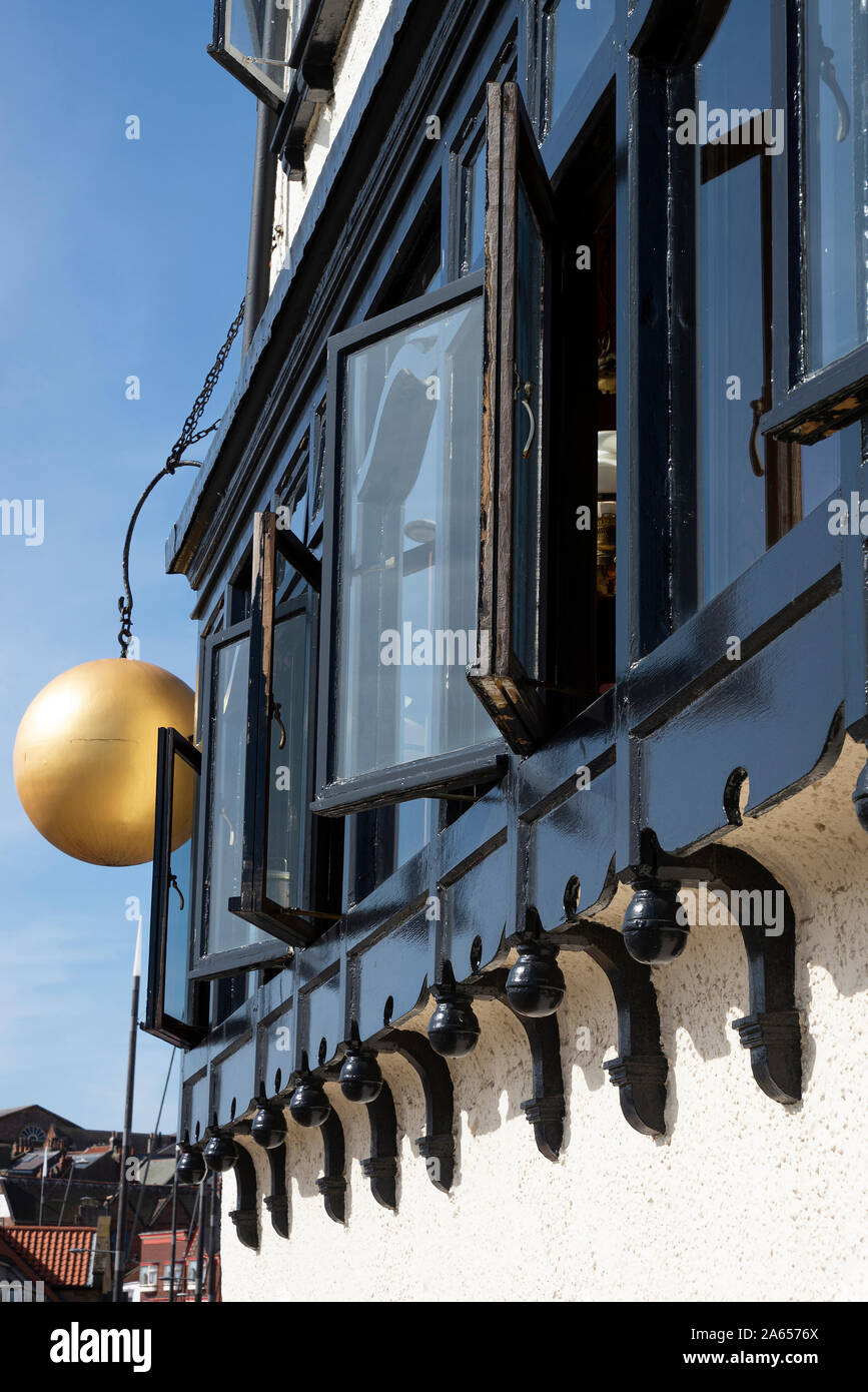 An External View of The Golden Ball Public House and Restaurant in Scarborough North Yorkshire England United Kingdom UK Stock Photo