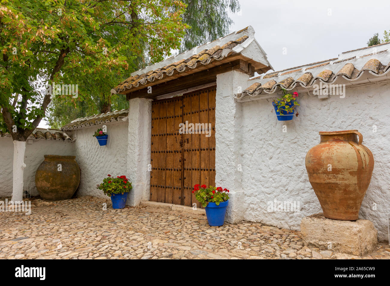 Typical Andalusian outdoor patio in Malaga, Spain Stock Photo Alamy