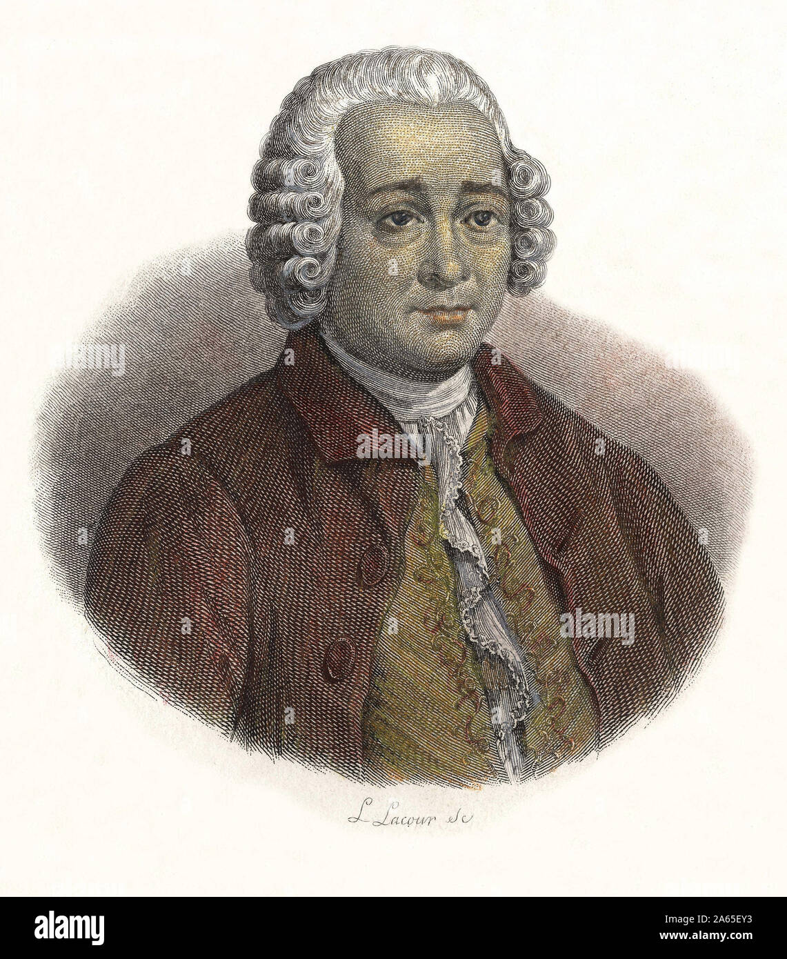 Portrait de Guillaume Chretien (Guillaume-Chretien) de Lamoignon de Malesherbes (1721-1794), magistrat francais. in 'Portraits des Hommes Utiles', 183 Stock Photo