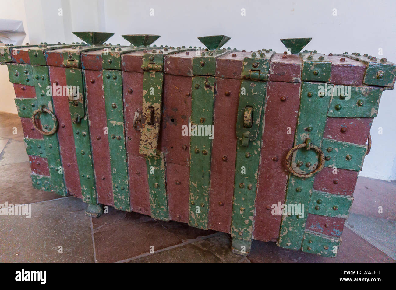 Old Metal Travel Trunk Stock Photos Old Metal Travel Trunk Stock
