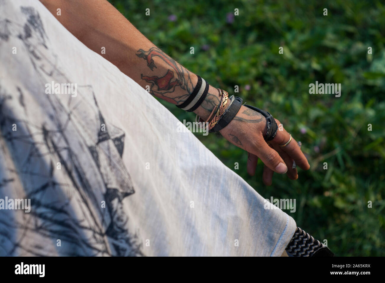 Tattooed hand of a boy Stock Photo - Alamy