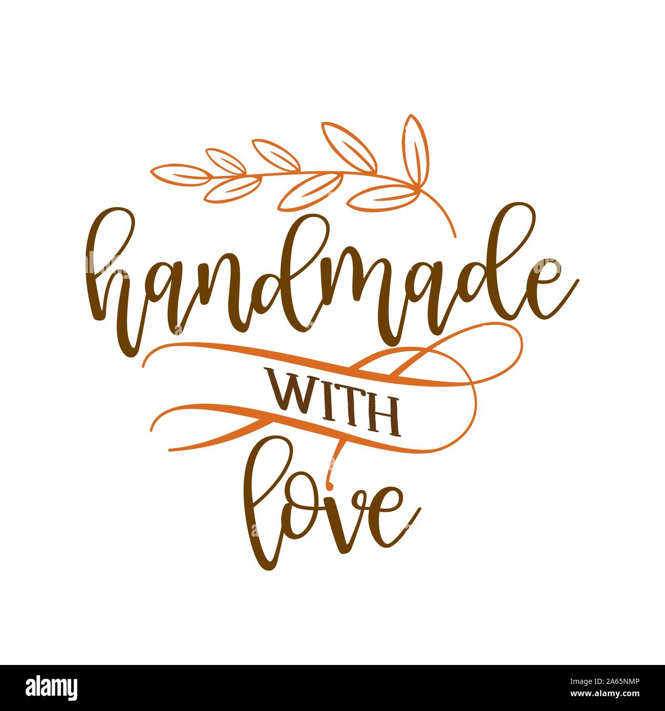 Handmade with love - stamp for homemade products and shops. Vector badge, label. Vector Illustration on a white background Stock Vector