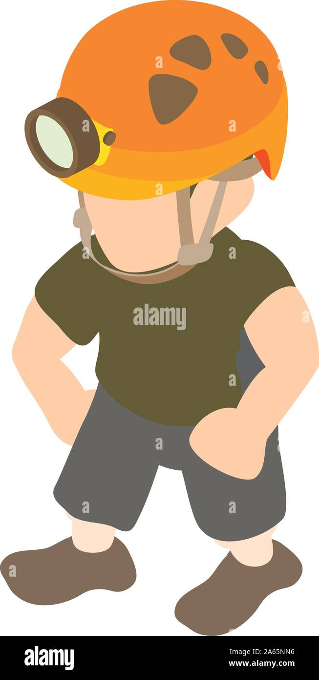 Speleologist icon, isometric style Stock Vector