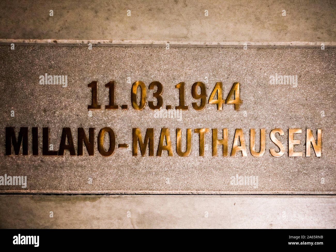 Italy Lonmbardy Milan: Holocaust Memorial. Platform 21 of the central station Stock Photo
