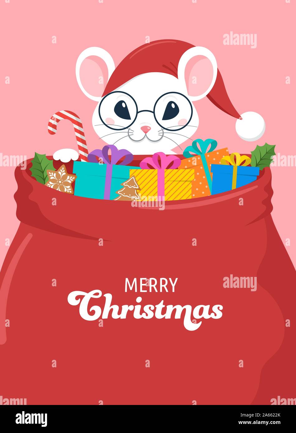 Santa Mouse Chinese New Year And Merry Christmas Concept Design santa-mouse-chinese-new-year-and-merry-christmas-concept-design