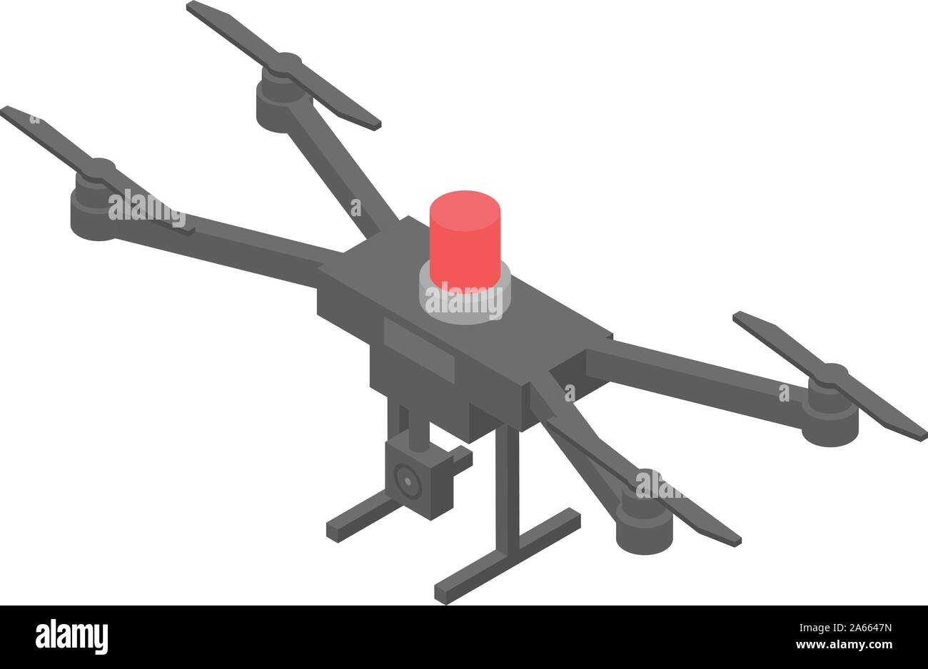 Police alert drone icon, isometric style Stock Vector
