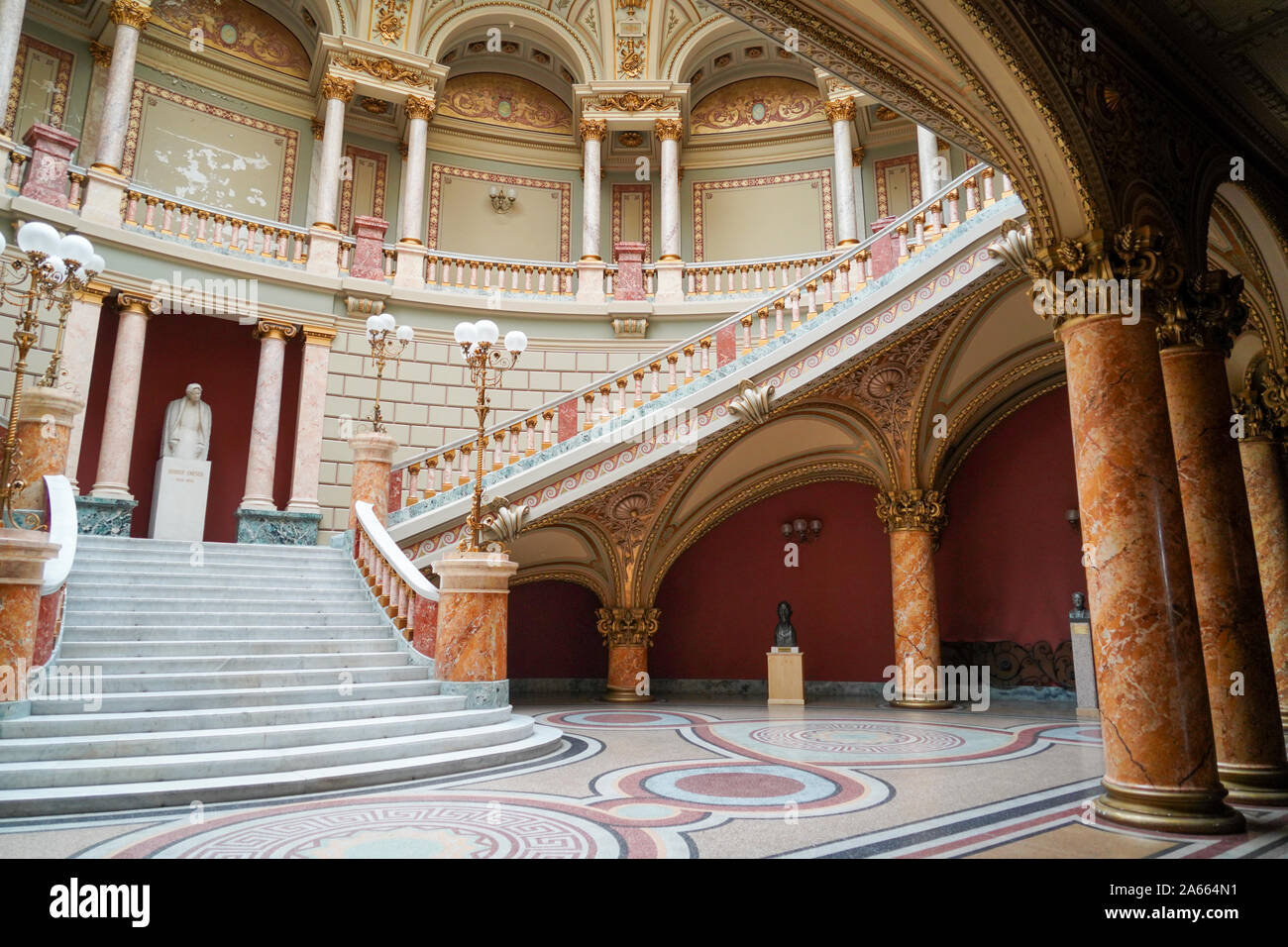 Interior of the Romanian Athenaeum,  a concert hall in the center of Bucharest, Romania Stock Photo