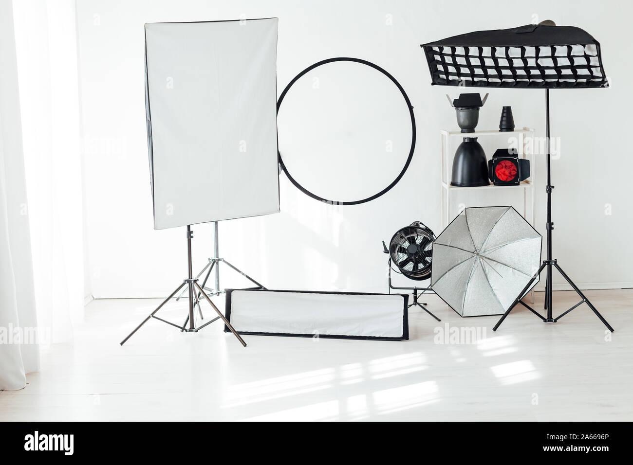 Photo studio equipment accessories photographer flashes red filter