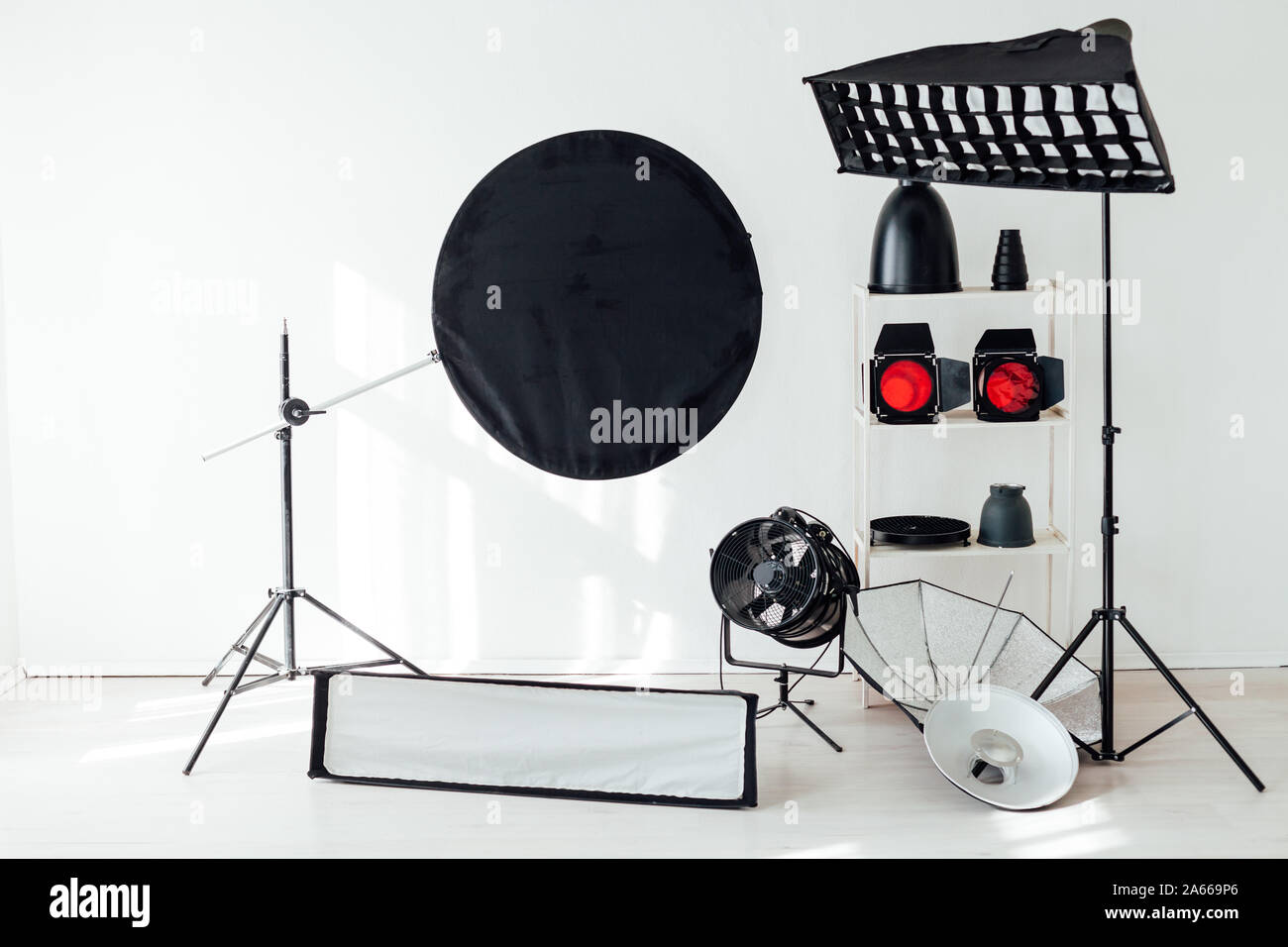Photo studio equipment accessories photographer flashes red filter