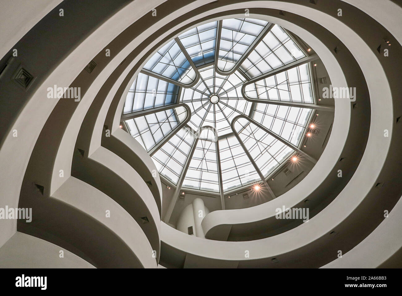 Oculus rooflight at the Solomon R. Guggenheim Museum in New York Stock Photo