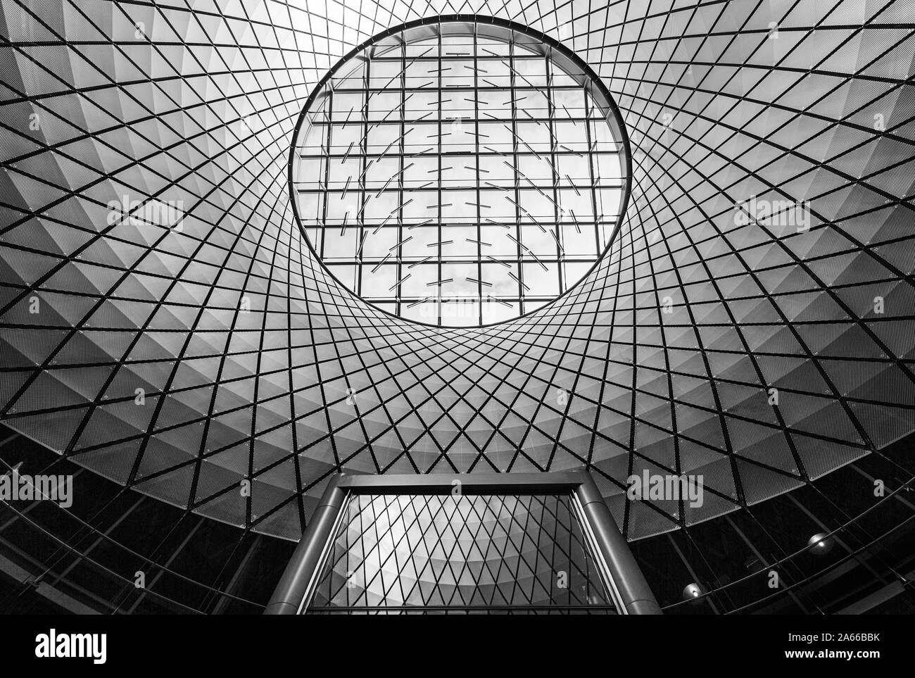 Oculus rooflight at the Fulton Center in New York Stock Photo