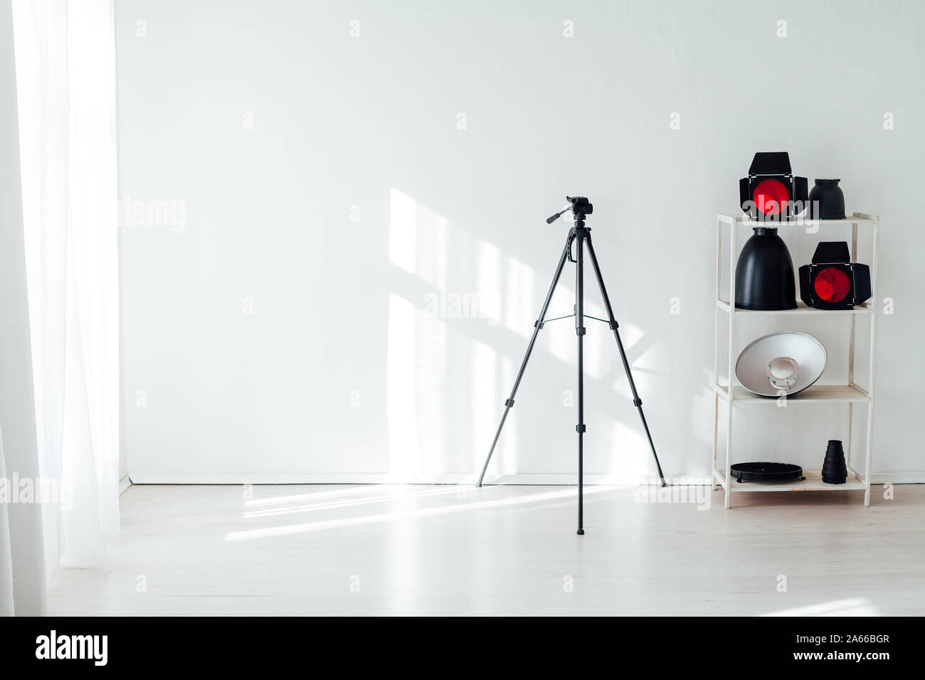 Equipment white photo studio accessories photographer flash Stock Photo ...