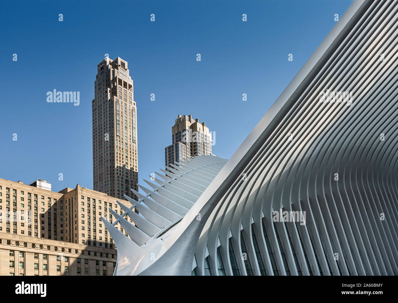 The Oculus, New York City Transportation Hub at the World Trade Center site, Ground Zero. Stock Photo