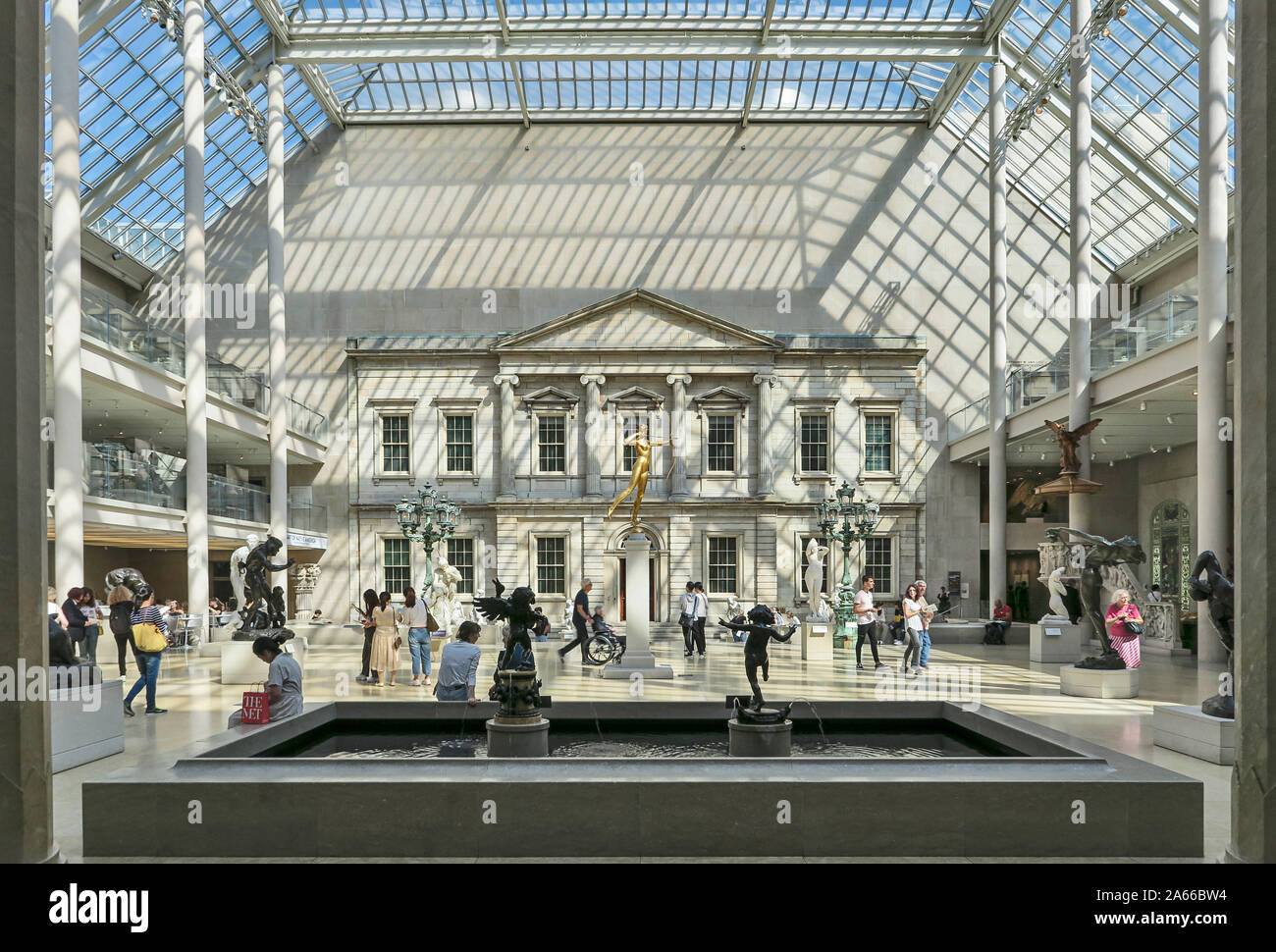 Covered courtyard at the Metropolitan Museum of Art in New York. Stock Photo