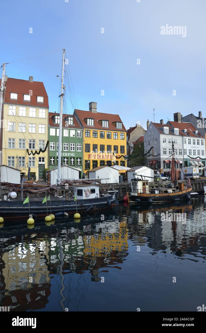 Boats in Nyhavn, Copenhagen Stock Photo