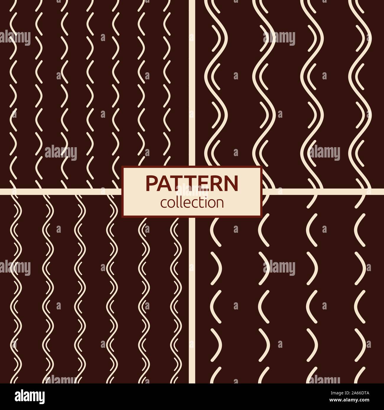 Set of four abstract seamless geometric patterns of beige vertical wavy ...