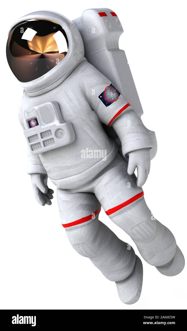 Fun astronaut - 3D Illustration Stock Photo - Alamy