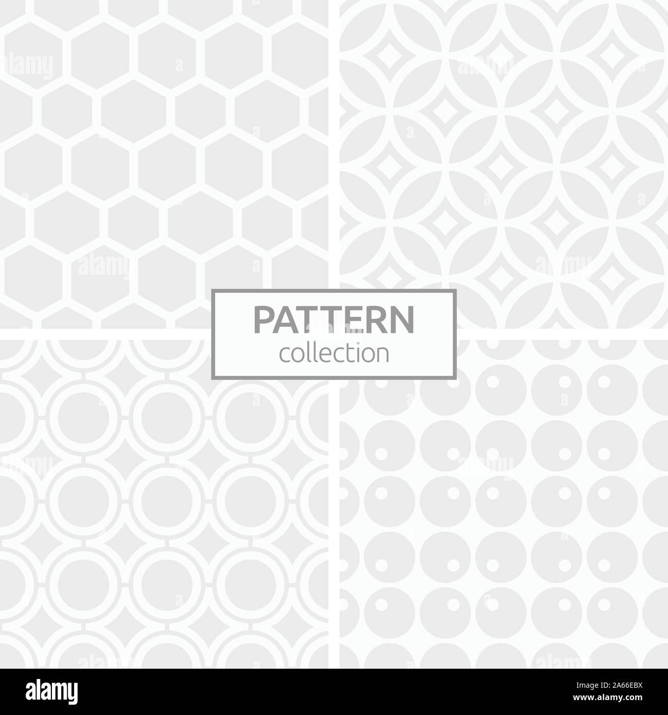 Set of four abstract seamless patterns. Modern stylish white and gray ...