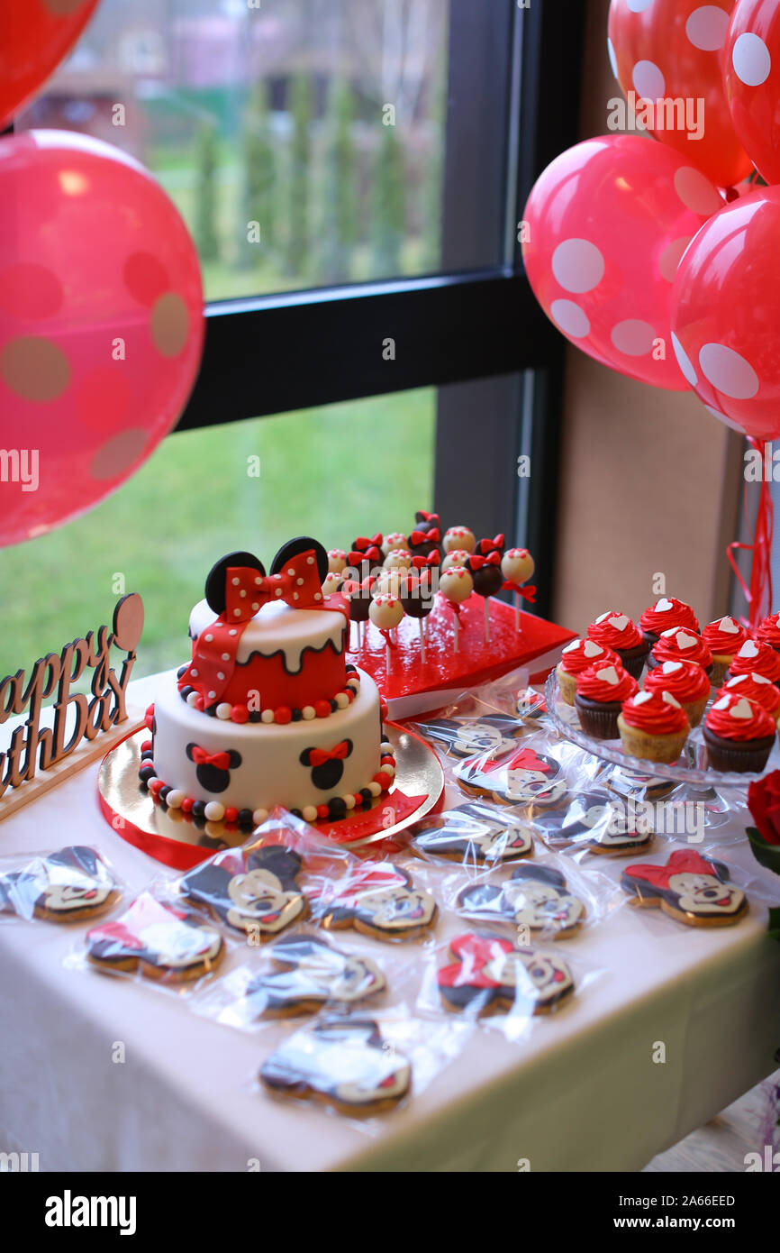 Amazing Mickey Mouse cakes for birthday. Stock Photo