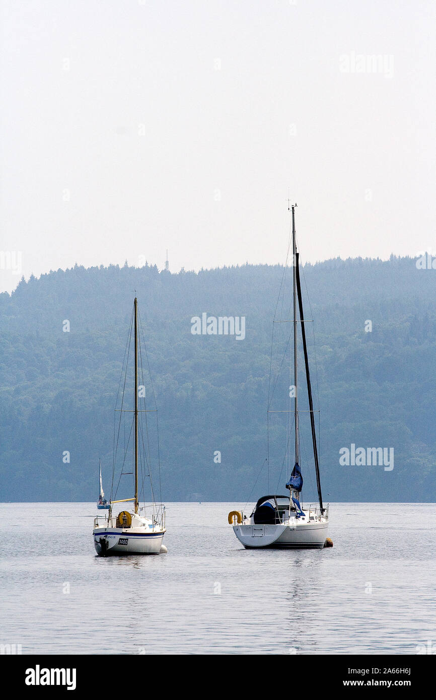 Two boats on Lake Windermere Stock Photo Alamy