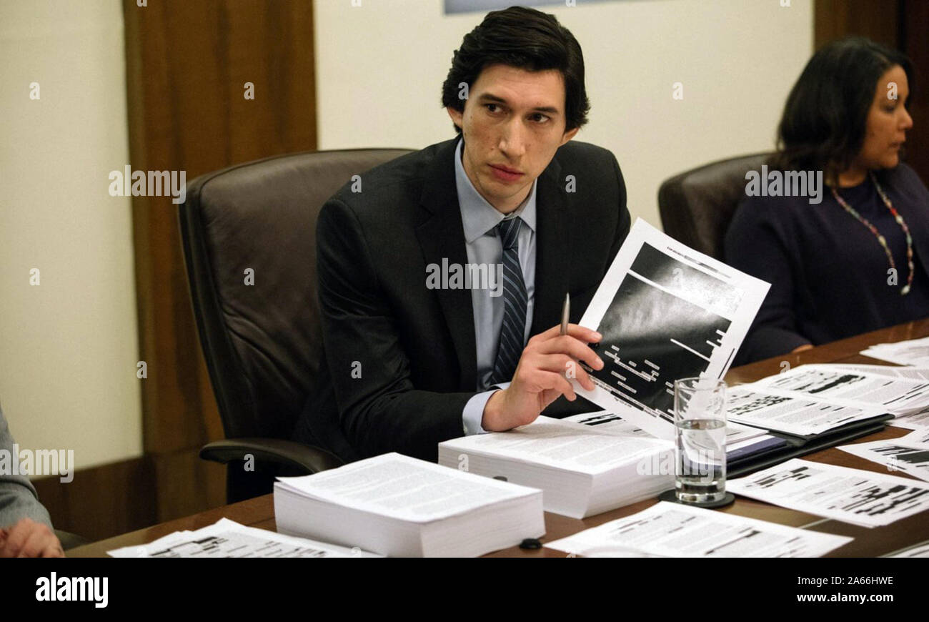 The Report (also known as The Torture Report) is a 2019 American docudrama film written and directed by Scott Z. Burns and starring Adam Driver, Annette Bening, Ted Levine, Michael C. Hall, Tim Blake Nelson, Corey Stoll, Maura Tierney and Jon Hamm.   This photograph is supplied for editorial use only and is the copyright of the film company and/or the designated photographer assigned by the film or production company. Stock Photo