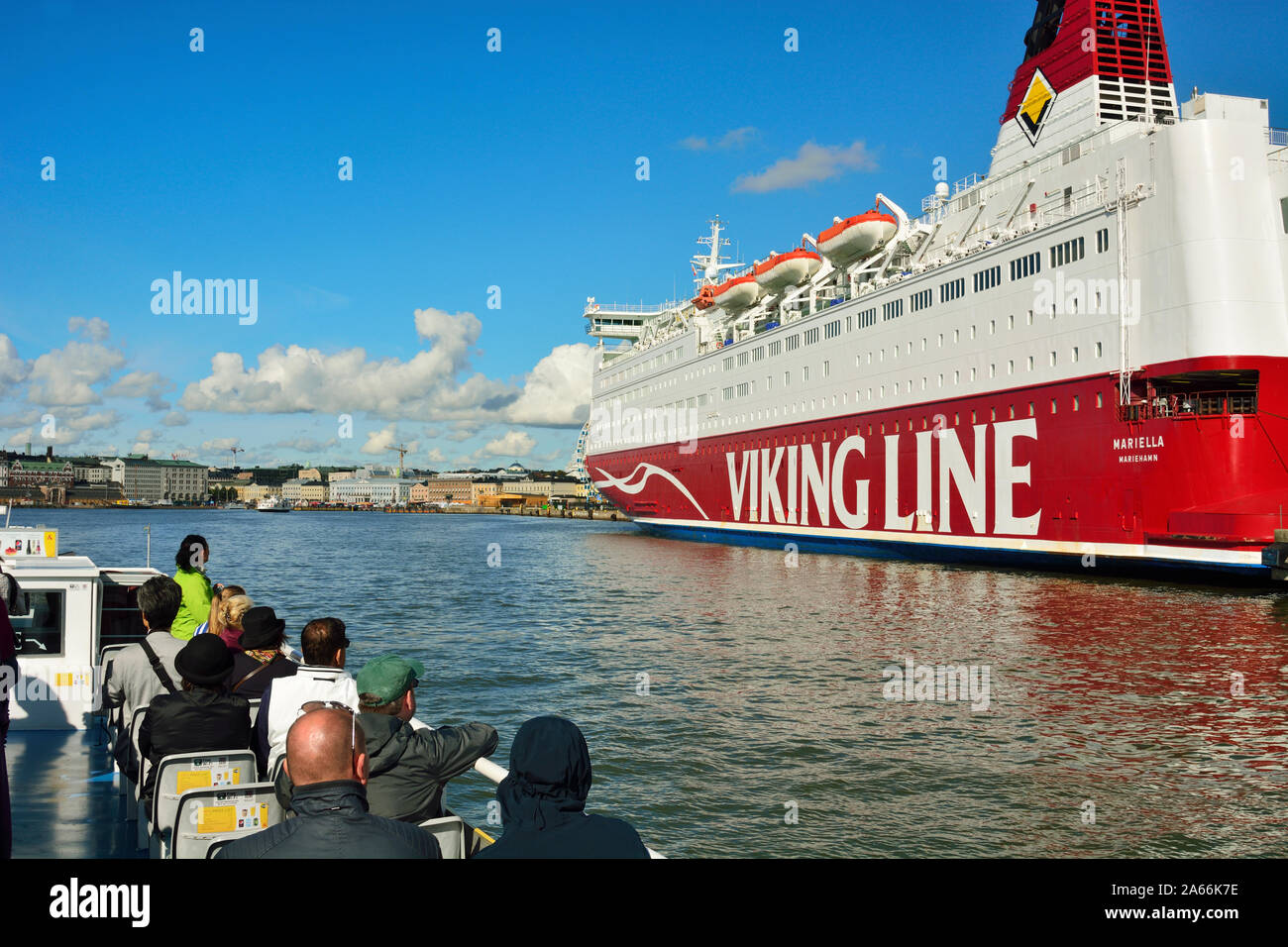 A cruise ship in the Helsinki bay. Helsinki, Finland Stock Photo