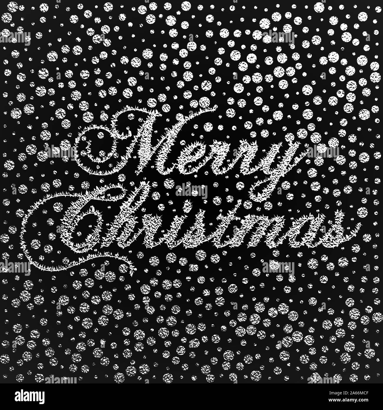 Merry Christmas silver glittering lettering design. Vector illustration ...