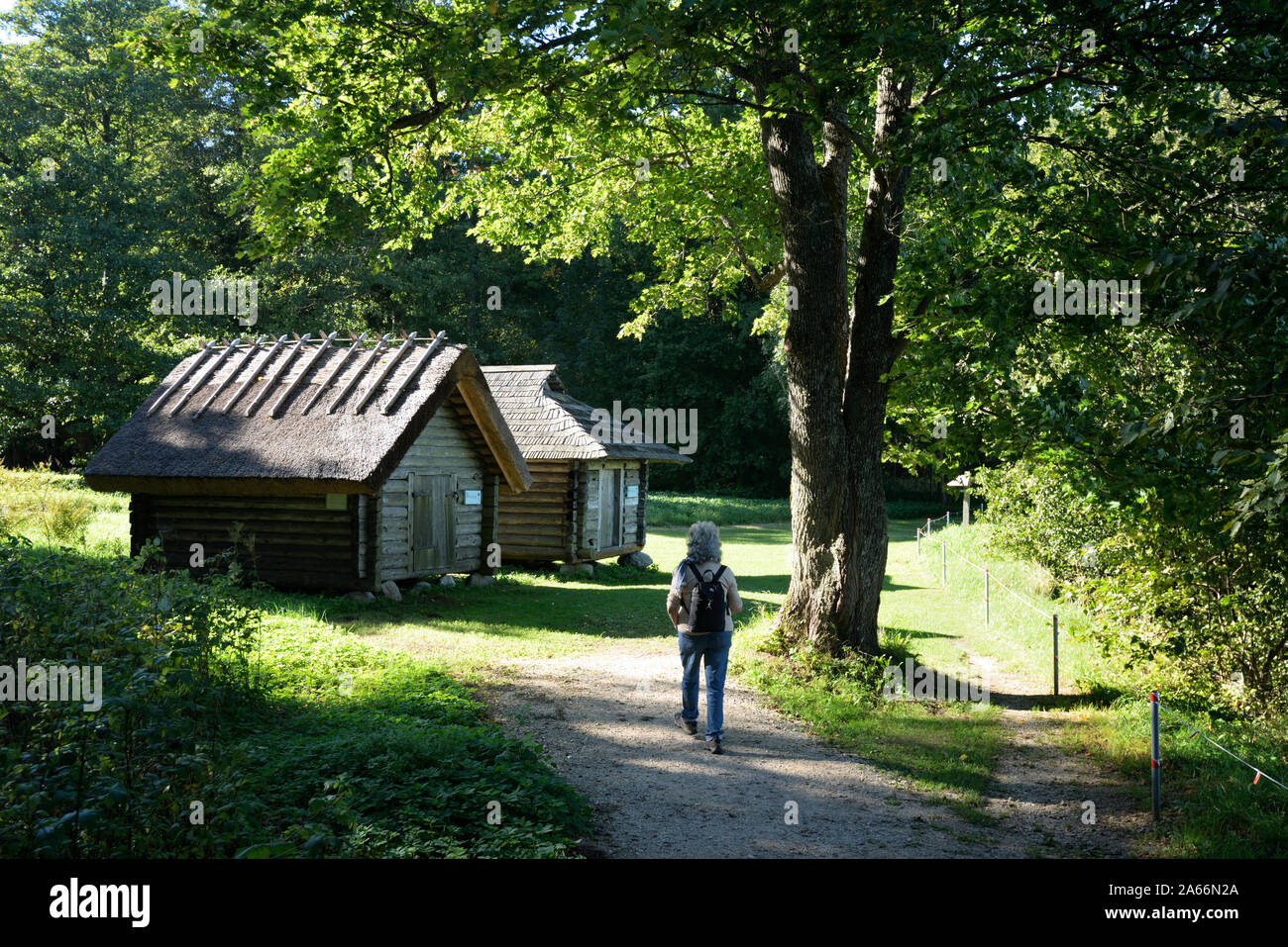 Fisherman stores for the nets. Estonian Open Air Museum. Rocca al Mare, Tallinn. Estonia Stock Photo