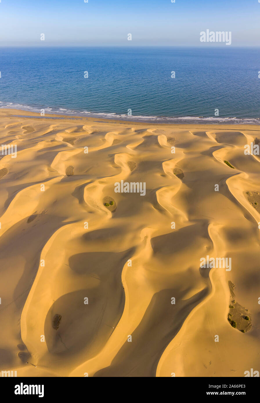 Spain, Canary Islands, Gran Canaria, Maspalomas Sand Dunes Stock Photo