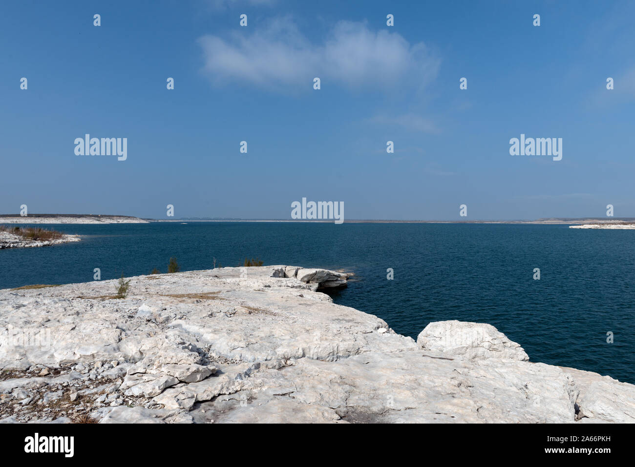 Waterside view of the Amistad National Recreation Area, at the ...