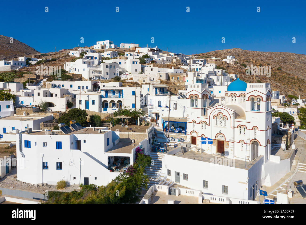 Greece, Cyclades Islands, Amorgos, Tholaria Town Stock Photo