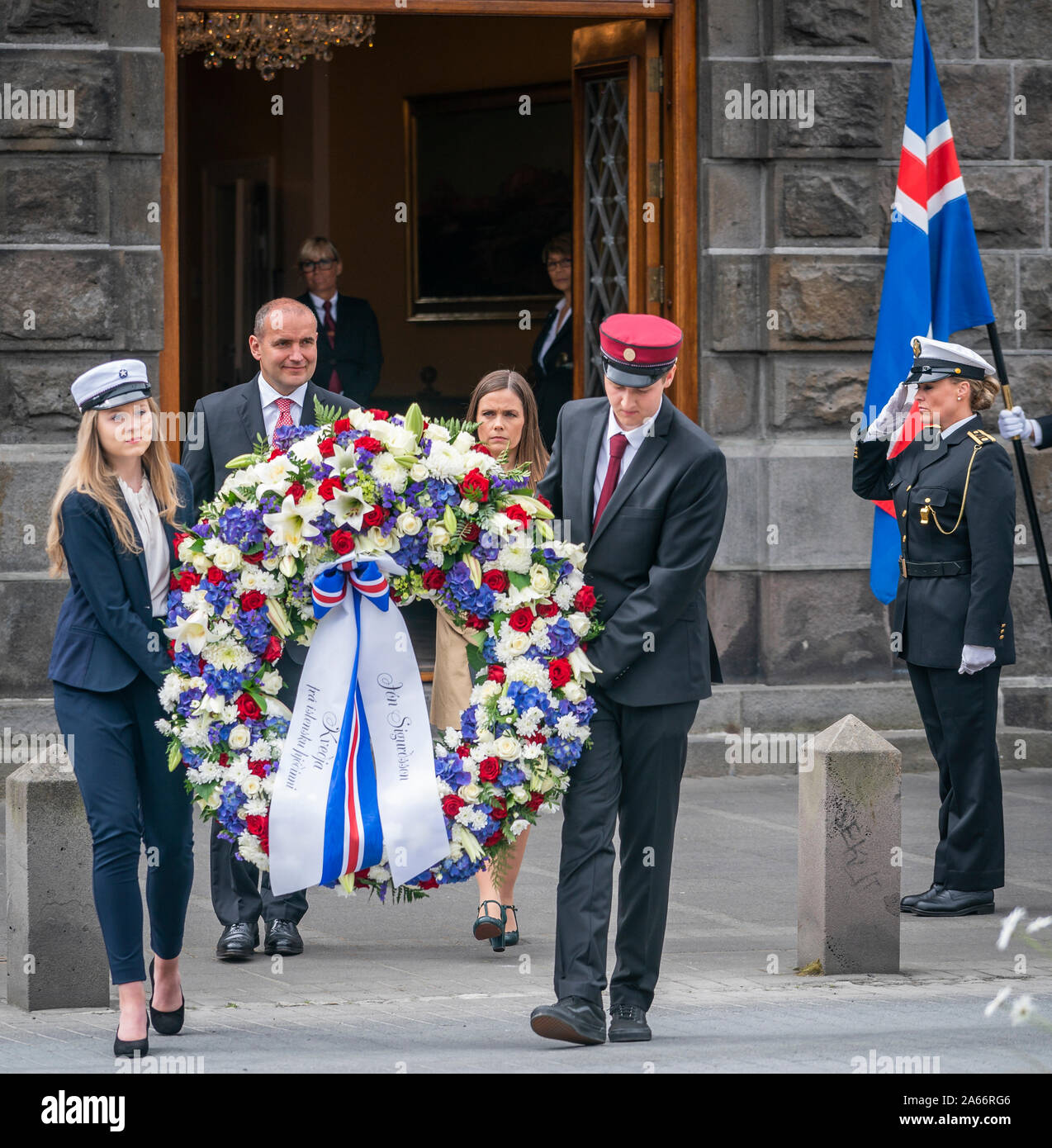 Celebrating June 17th, Iceland's Independence Day, Reykjavik, Iceland Stock Photo