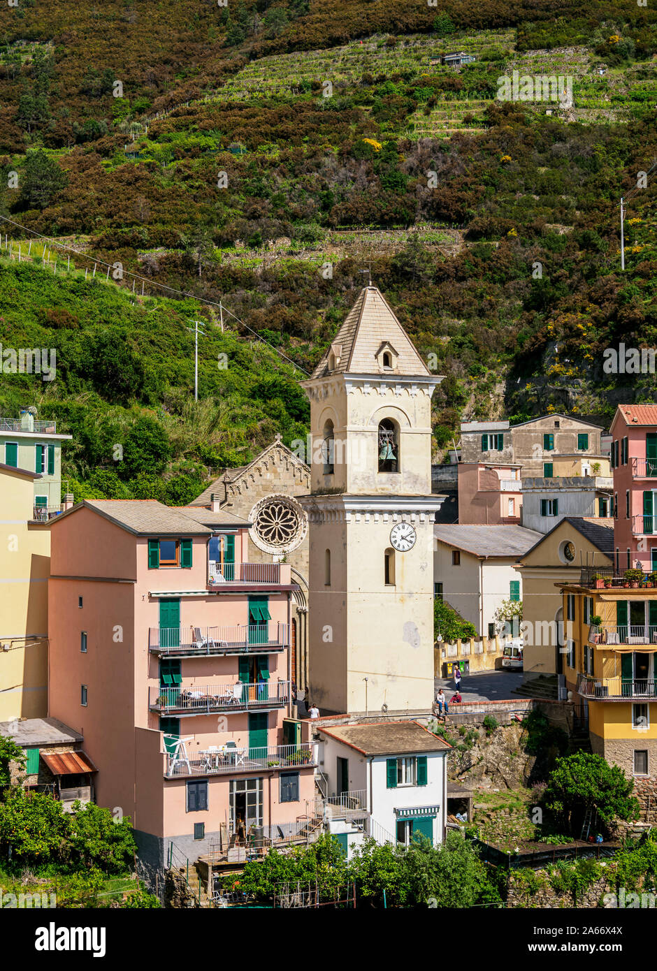 San Lorenzo Church Tower, Manarola, Cinque Terre, UNESCO World Heritage